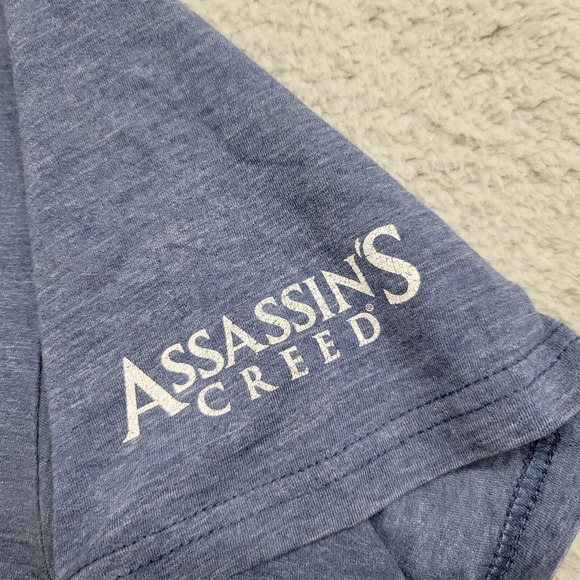 Assassins Creed‎ Shirt Mens Medium Blue Video Game Graphic Tee Casual Spell Out - Picture 4 of 13